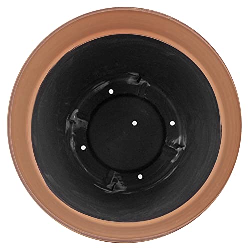 Garden Elements Colored Rim Large Plastic Planter, Blue, 15" #TOP2