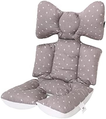 Baby Stroller Cushion Baby Pushchair Seat Liners Pram Liner Universal Cotton Baby Stroller Seat Liner Soft and Breathable 3D Air Mesh Cotton (Pink Cross)