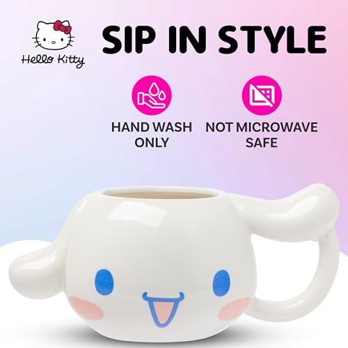 Image of Silver Buffalo Sanrio Hello Kitty and Cinnamoroll, 3D Sculpted Mug, 20oz