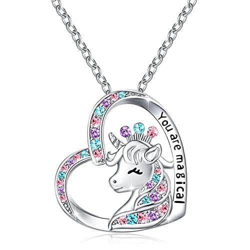 Shelucky Christmas Gifts for Kids Unicorn Gifts for Girls Teen Girls Necklace for Girls, Kids Jewelry Birthday Daughter Granddaughter Niece (3 years old+)