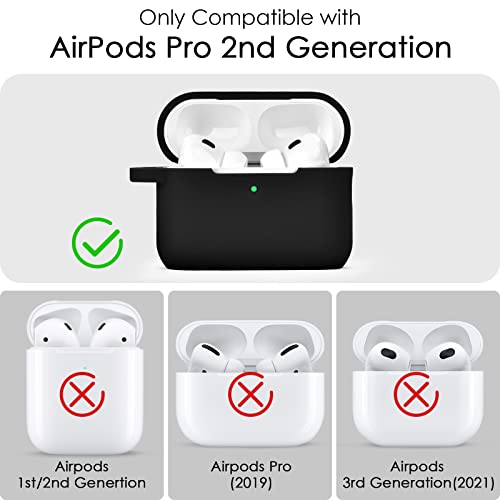 Image of Case for Airpods Pro 1st 2nd Generation - VISOOM Airpods Pro 1 /2 Cases Cover Women Silicone iPod Pro 2 Earbuds Wireless Charging Case Girl Bling Keychain for Apple Airpod Gen Pro 2