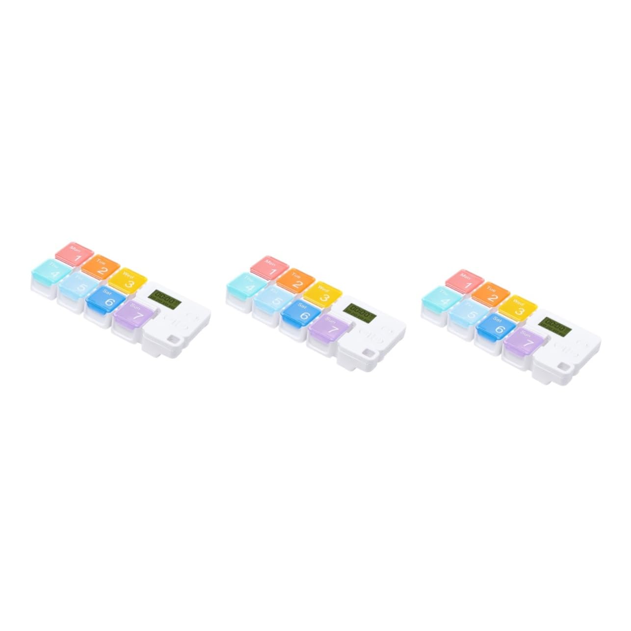3pcs Travel Gadgets Pill Organizer Alarm Clock Medication Dispenser Reminder Personal Containers Storage for Patient