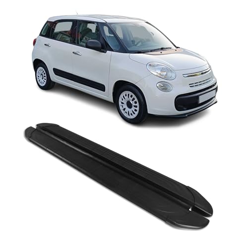 Estribos laterales faldones FIAT 500L aluminio negro piezas taloneras OMAC