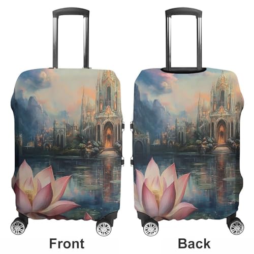 Lotuses Palace Travel Luggage Cover for Suitcase 19-32 Inches Elastic Washable Baggage Protector3