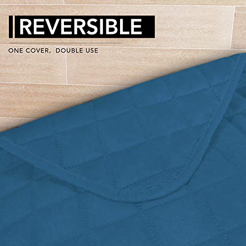 Image of Easy-Going Microfiber Sofa Slipcover L Shape Sectional Couch Cover 42X52 Inches Rectangular Chaise Lounge Cover Reversible Furniture Protector For Pets Children Dog(Peacock Blue /Peacock Blue)