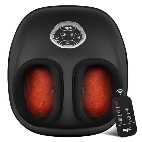 Mynt Shiatsu Foot Massager with Heat, Deep Kneading Electric Foot Massage Machine for Plantar Fasciitis, FSA Eligible HSA Approved Feet Massager with Remote Control, Fits Up to 13