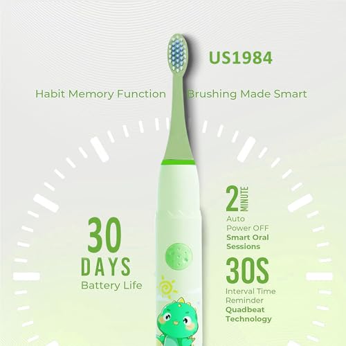 Image of Sonic Electric Toothbrush for Adults with 3 Brush Heads & 4 Cleaning Modes, Rechargeable Electric Toothbrush with 2 Minute Timer & 18000 Strokes /min with 30 days Long Battery Life (Blue, Green)