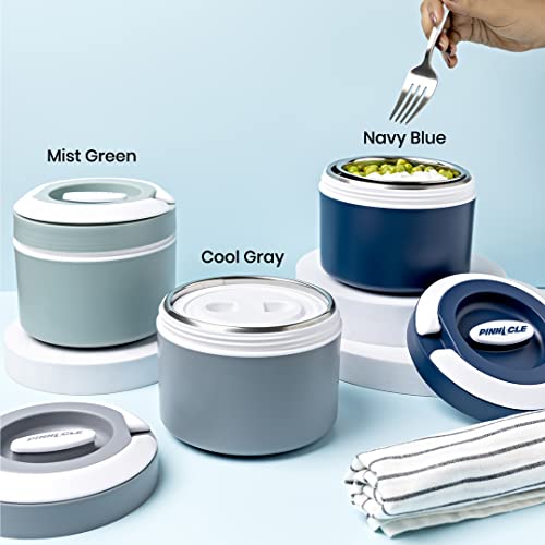 Image of Pinnacle Prime Stainless Steel Insulated Lunch Box (600ml) |Lunch Box for Kids & Office Women| Leak Proof | Tiffin Box for Office for Men | Hot Upto 4hrs | Lunch Box for School | Green (Blue)