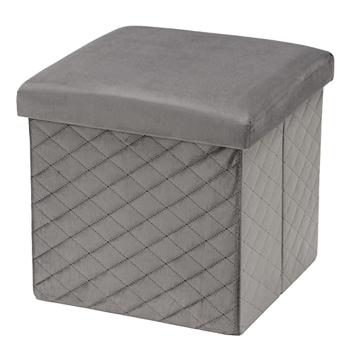 Baroni Home Puf Taburete Contenedor Plegable