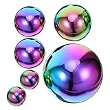 BIUDECO 6 Pièces Lot de Boules Miroir Acier Inoxydable Creuses Décorations Extérieures ...