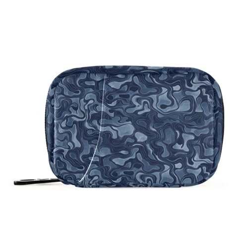 Bolsa médica de camuflaje azul marino con compartimentos desmontables, organizador de píldoras portátil grande para bolso