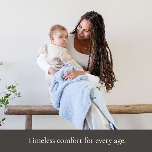 Image of Saranoni Bamboni Luxury Baby Blanket | Cozy & Soft Plush Receiving Blankets | Perfect for Girls & Infant Baby Boy Blankets | Light Blue - 30 inch x 40 inch