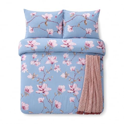 StylemyBedroom Marble Floral Duvet Cover Set - 4pc Bedding Set (Floral Blue, Double) — image 1