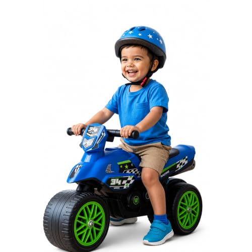Waddle Kids Motorcycle Balance Bike - Toddler Ride on Toys w/Sounds, Wide Wheel Base, Rubber Coated Wheels, Foot to Floor Toddler Car Up to 44 Lbs, Motorbike for Kids Ages 18 Months to 3 Yrs, Blue
