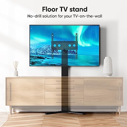 Onkron Tv Floor Stand - Tv Mount Stand For 26-65 Inch Lcd Led Tvs Up To 77 Lbs - Height Adjustable Tv Stand - Narrow Tv Stand - Tall Tv Stand For Bedroom With Max Vesa 400X400 Mm, Black Tv Stand #TOP1