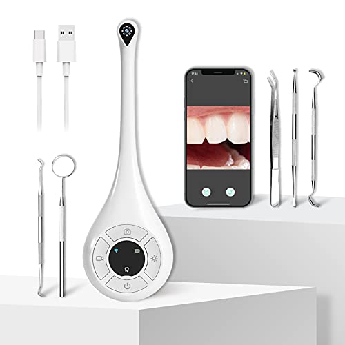 TOPSALL Smart Wireless Dental Camera | Built-in WiFi Oral Endoscope 1080P w/8 LED Lights Dental Tool for Family Health&Personal Care View Through iOS/Android