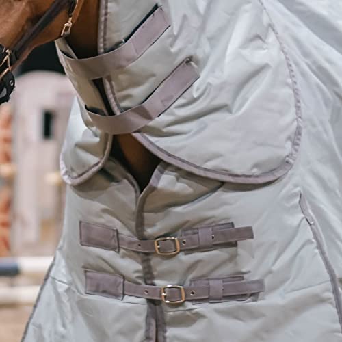 Couverture de cheval de qualité supérieure Winter Poly Blanket grise de 165cm - 7