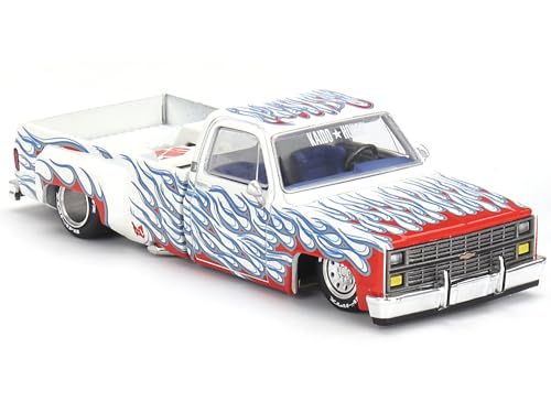 Chevrolet Silverado Dually on Fire V2 Mini GT 1:64 miniatura 1