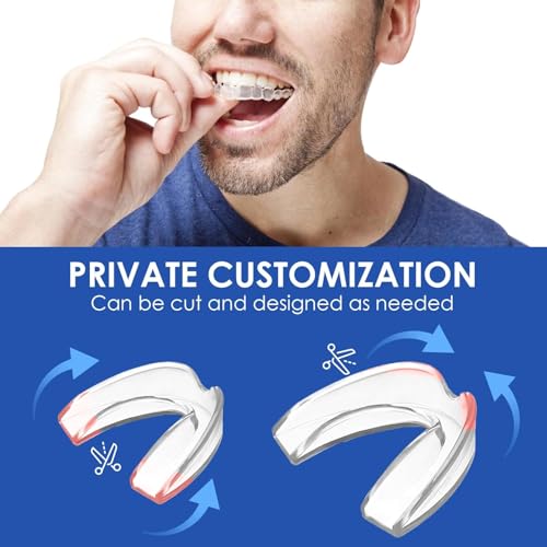 4 Piezas Ferula Descarga Bruxismo, Bruxismo Dental Noche, Férula de Descarga in 2 Tamaños, Protector Bucal para Dormir, Protector Bucal Bruxismo con Caja, Prevenir el Bruxismo y Roncar - imagen 3