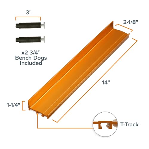 BORA Umkehrbarer Hundezahn-Zaun – 35,6 cm / 14', Beidseitiger Anschlag mit Bench Dogs für Spannen, Fräsen und Materialunterstützung - BR-G100301