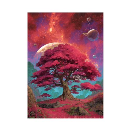 Cuadro sobre lienzo de flores y estrellas en formato 40x60cm