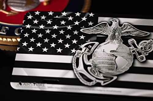 Marine Corps License Plate, Usmc License Plate, Marine License Plate, Usmc License Plates For Front Of Car, Usmc Black Flag License Plate, Usmc Plate, Made In Usa By Airstrike (Made Of Metal)-774 #TOP5