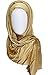 Gragengs Women's Sparkling Metallic Pashmina Shawls and Wraps Long Party Scarf Solid Color Two Tone,Gold