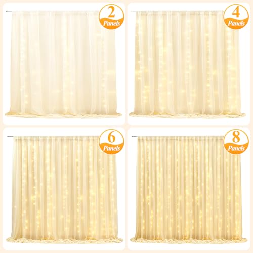 Ledido Fondo de Tul Champagne 10x10ft con Luces LED miniatura 5