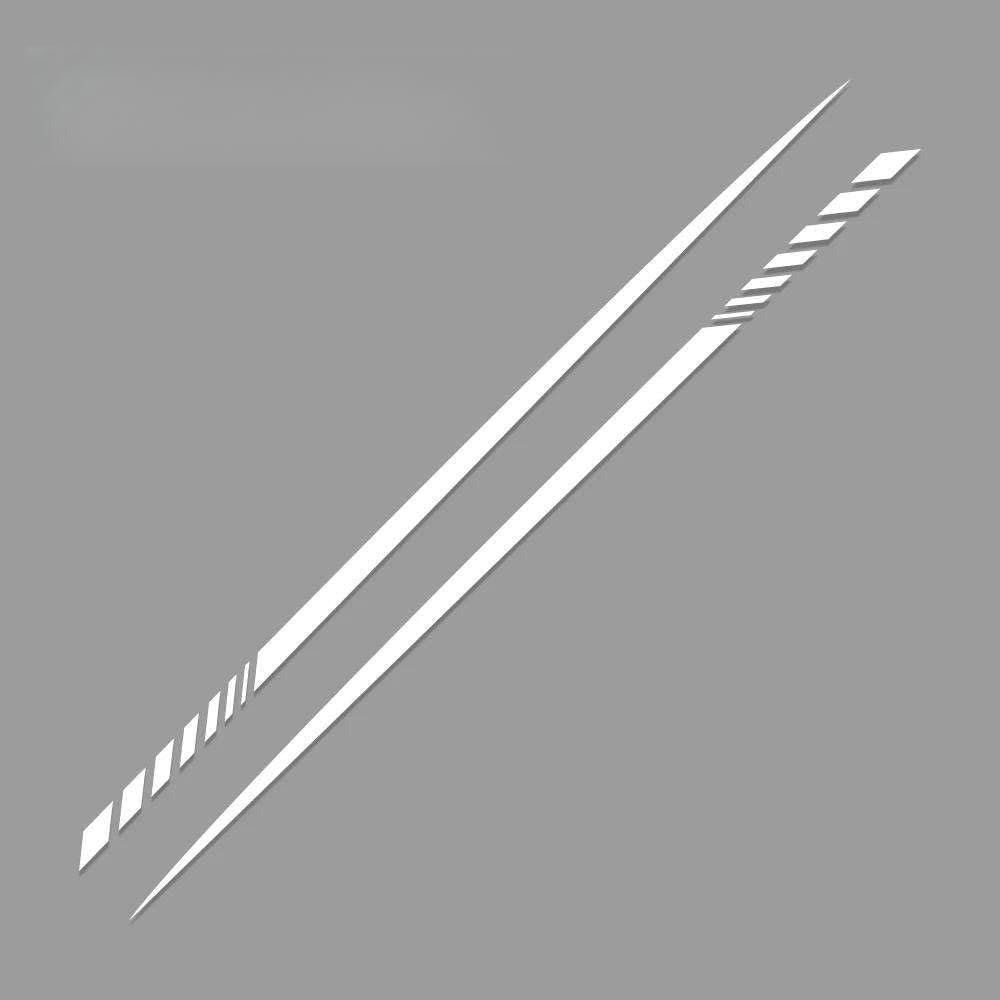 2pcs Car Long Stripe Waist Line Stickers Auto Both Side Body DIY Decals Racing Sport Styling Tuning Accessories
