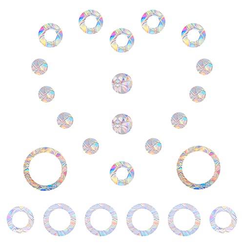 24 pegatinas para ventana de Window, anticolisión, pegatinas de cristal arcoiris estáticas, no adhesivas, decoración prismática, decoración de pájaro alerta para oficina, sala de estar Cover