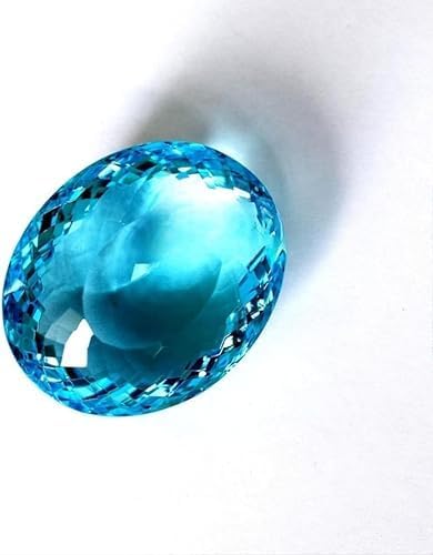 108Ct Natural Sky Blue Aquamarine Oval Shape Certified Loose Gemstone for Jewellery Makin0g