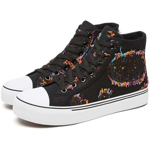 Image of yageyan Womens High Top Canvas Sneakers Lace up Fashion Shoes for Women Casual Classic