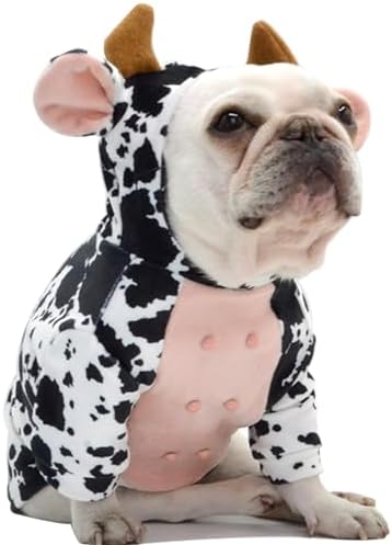 Cow Pet Dog Costume French Bulldog Funny Cow Dog Party Costumes C...