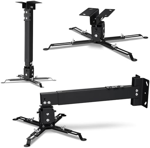 Inkihuit – Support Mural Universel Pour Projecteur – Réglable 360° En Métal Robuste, Fixation Plafond/Mur – Charge 5 Kg