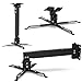 Overmax Ceiling Mount Soporte proyector hasta 20 kg, Longitud Regulable, Ajuste Angular 25 Grados, Fabricado de Acero, Montaje en Pared y Techo, Estructura Ligera y Estable (Black)