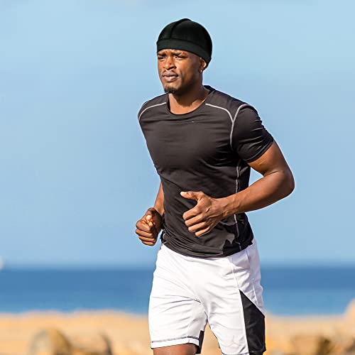 6 Pieces Elastic Silky Wave Caps, Satin Doo Rags Cap For 360 Waves, Soft Breathable Compression Cap For Men #TOP5