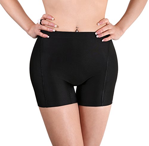 Sodacoda Boyshort Hip rembourré et Butt Enhancer avec Tummy Control - Lowrise - Chaud et épais - Automne & Hiver Collection - Noir, L Cover