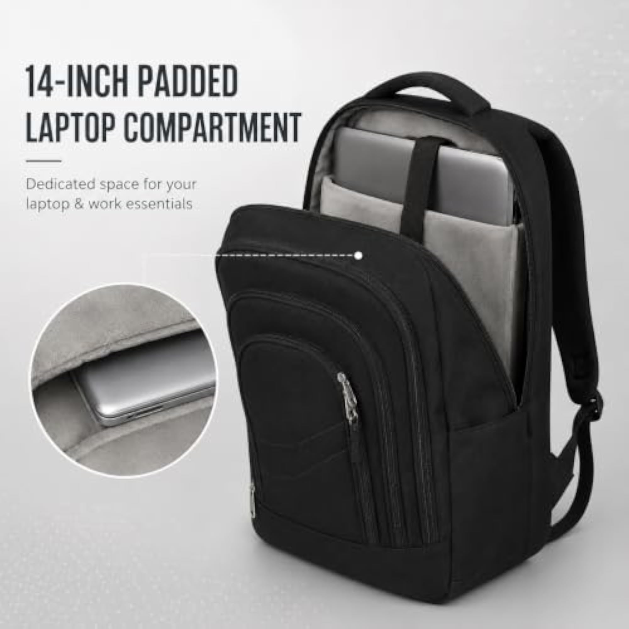 Lightweight Water Resistant 14 Inch Laptop Backpack for Men & Women