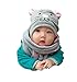 Produktbild Kinder Winter Mütze Schal, Warme Baby Kleinkinder Mädchen Jungen Strickmützen Haube Kapuze Schal Hüte mit Niedlich Katze Muster