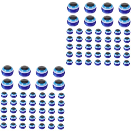 LALAFINA 2 Juegos Cuentas De Resina Con Forma De Ojo Dijes Suministros Espaciador Cuentas Sueltas Kit Para Pulseras Cuentas Redondas Amarillas Cuentas 100 piezas*2
