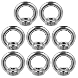 FOYTOKI 8 Pcs M10 Stainless Steel Eye Nuts Threaded Ring Bolts Lifting Device Parts Industrial Hardware Fasteners for Heavy Duty Applications