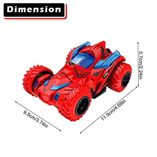 Image of Plastic Push and Go Mini Monster Truck Set Friction Powered Stunt Truck Car Vehicle Toy for Kids Baby Toys Cars for Kids Above 3 Years (Red Color)