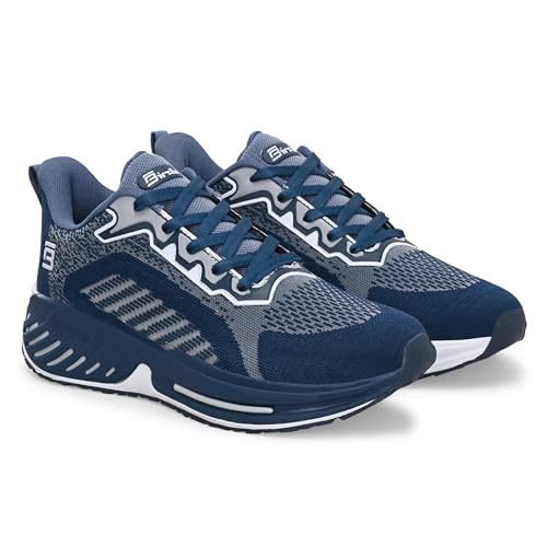 Image of Birde Men's Sports Shoes for Gym, Walking, & Running Lightweight Comfortable Sports Shoes | Colour - Grey EVA-TPR-TPU Jaquard Knit Sports Shoes