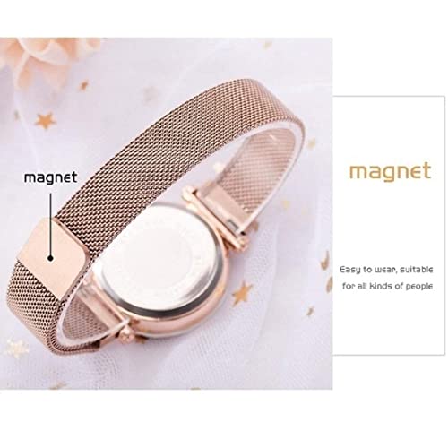 Acnos Premium Analogue Women's Rose-Gold Magnet Watch With Rosegold Bracelet With Gift Box - Metal - Image 2