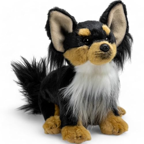 Carl Dick Chihuahua sitzend schwarz-braun ca. 24cm Plüschtier, Stofftier, Kuscheltier 3602