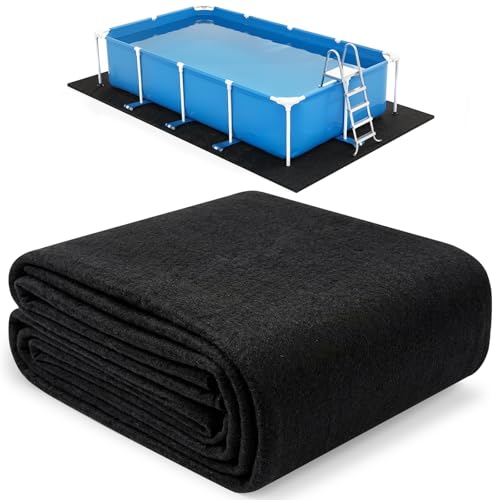 Image of Pool Liner Pad for Above Ground Pool - Heavy Duty 8oz /m Felt Underlayment Pad, 40% Thicker Rectangle Pool Pad,Heat-Pressed Under Pool Mat for Superior Puncture Resistance (12*20ft, Rectangle)