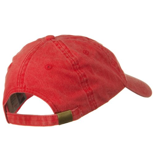 Otto Caps Washed Solid Pigment Dyed Cotton Twill Brass Buckle Cap - Red Osfm #TOP2