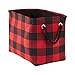 DII Polyester Storage Basket or Bin with Durable Cotton Handles, Home Organizer Solution for Office, Bedroom, Closet, Toys, Laundry, Medium, Red & Black