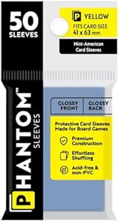 2 Packs Phantom Sleeves: Yellow Size (41mm x 63mm) - Gloss Gloss (50) (Compatible with: Mini American) Individual Pack