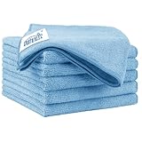 HOMEXCEL Blue Microfiber Cleaning Cloth 6 Pack 12.5 x 12.5 inch Microfiber Towels for Cars Ultra Absorbent Car Washing Cloth Lint Free Streak Free Cleaning Rags for Car, Kitchen Window